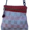 Handmade shoulder bag with double zippers