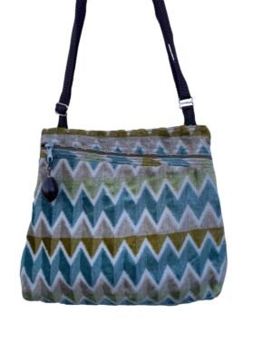 handmade shoulder bag with matching pouch